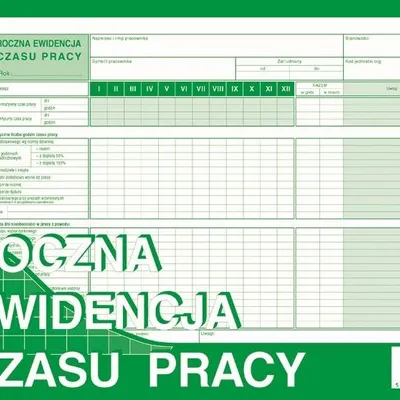 Roczna Ewidencja Czasu Pracy A4 Offset 527-1 /MiP