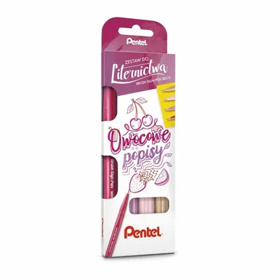 Zestaw Pisaki do Kaligrafii 4 kol. Owocowe Popisy /Pentel