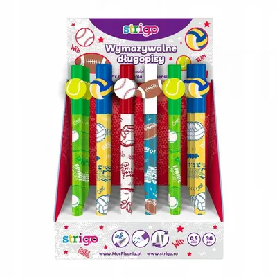 Długopis wymazywalny PIŁKA 0,5mm / STRIGO