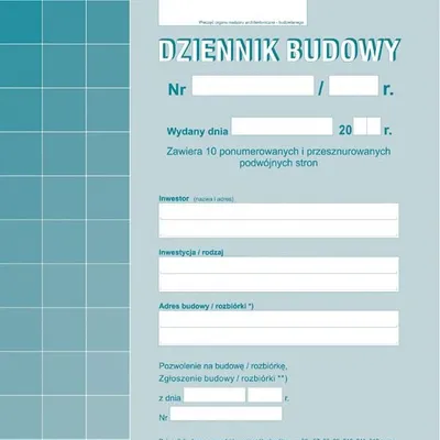 Dziennik Budowy A4 Offset 603-1 /MiP