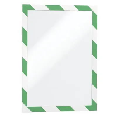 Samoprzylepna Ramka Magnetyczna Duraframe Security A4 2szt. Biało-Zielona /Durable 4944131