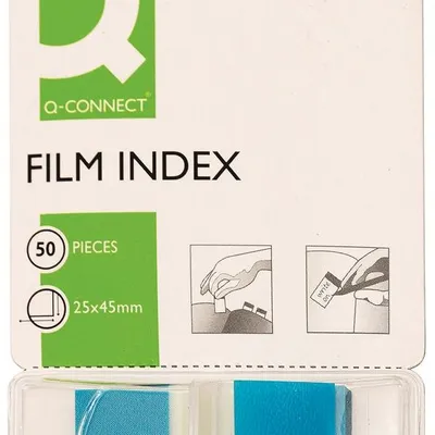 Zakładki Indeksujące Q-Connect PP 254X437mm 50 Kart. Niebieskie