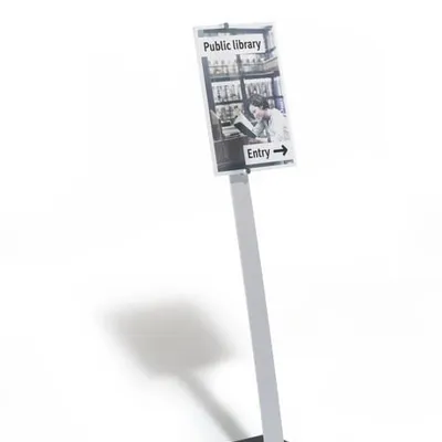 Tablica Informacyjna Crystal Sign Stand A3 Srebrna /Durable 481923