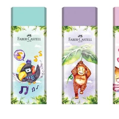 Gumka Happy Jungle Mix Kol. Pastelowych Faber-Castell