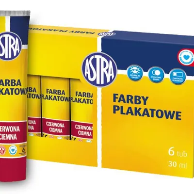 Farba Plakatowa 30ml Czerwona Ciemna /Astra