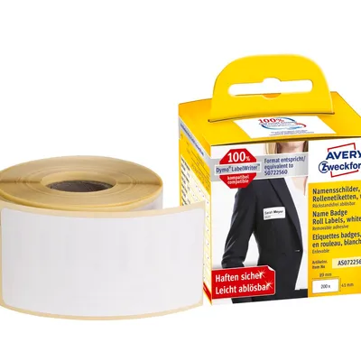 Etykiety Identyfikacyjne Avery do Dymo Labelwriter 41x89 200 szt. Białe AS0722560 B