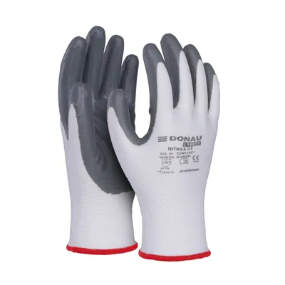 Rękawice Donau Safety Nitrile 01 Kat. II Rozm. 6 Szare /DONAU SAFETY