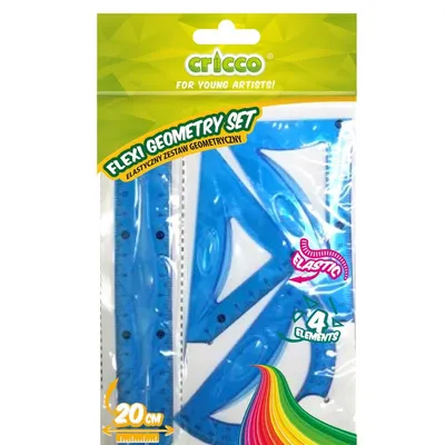 Zestaw Geometryczny z Linijką 20 cm Flexi / Cricco