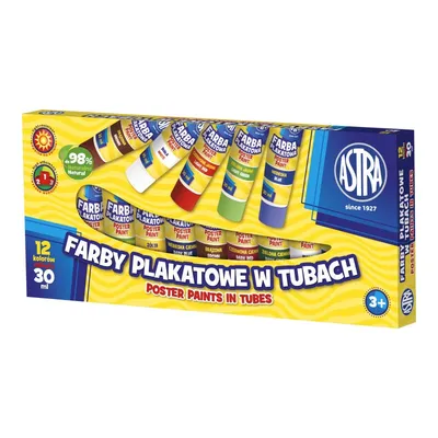 Farby Plakatowe 12 kol. 30ml Tubki / Astra 83110901