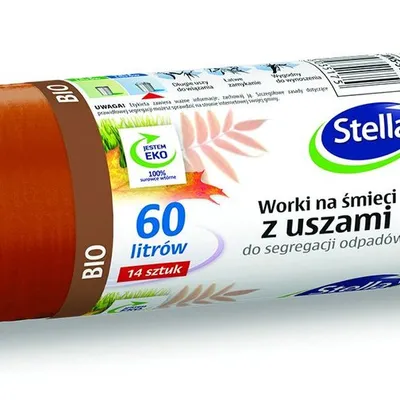 Worki Na Śmieci LDPE Do Segregacji Odpadów „BIO” 60L A'14 z Uszami Brązowe /Stella