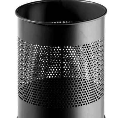 Kosz Na Śmieci Metalowy Okrągły 15 Litrowy P:165mm Czarny /Durable 331001