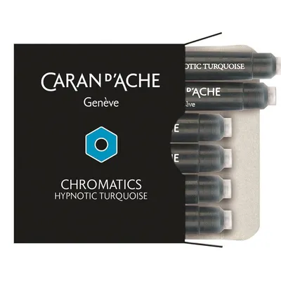 Naboje Caran D'Ache Chromatics Hypnotic Turquoise 6Szt. Turkusowe
