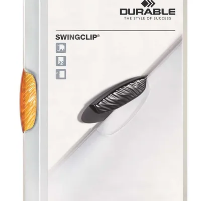 Skoroszyt Zaciskowy A4 PP Swingclip 30 Kartek Pomarańczowy /Durable 226009