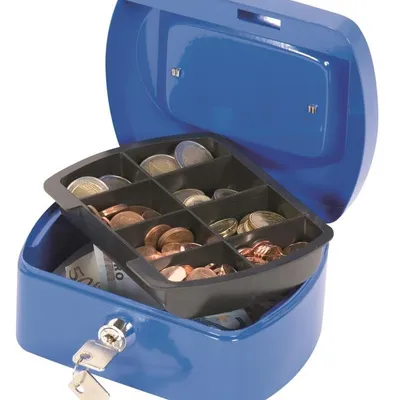 Kasetka Na Pieniądze Q-Connect Mała 155X75X120mm Niebieska