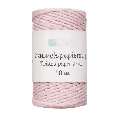 Sznurek Papierowy 50m [DPSZ-018] Różowy /DpCraft
