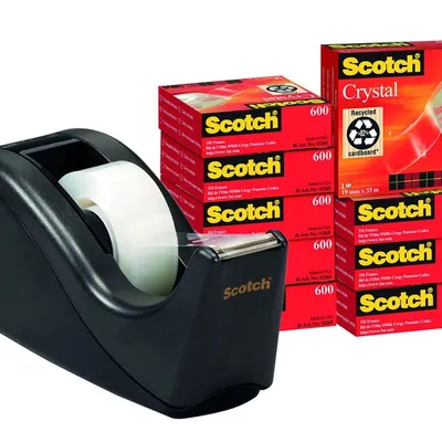 Taśma Biurowa Scotch Crystal (6-1933R10Tpc) 19Mm 33M 10Szt. Podajnik C-60 Gratis