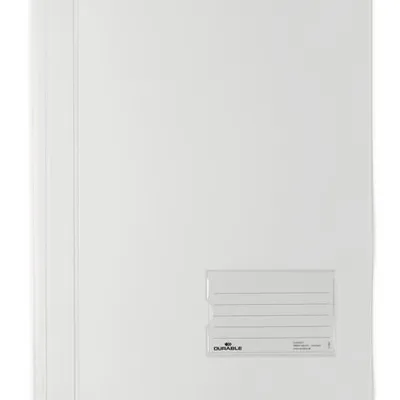 Skoroszyt A4+ PVC Transparentny Kieszeń Opis Biały /Durable 268002