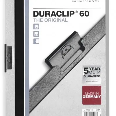 Skoroszyt z Klipem A4 PVC Duraclip 60 Kartek Szary /Durable 220910