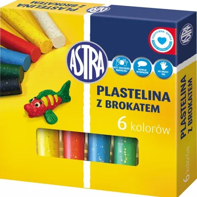 Plastelina 6 kol. z Brokatem [303109001] /Astra