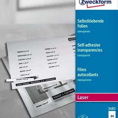 Samoprzylepne Folie Powlekane A4 0,14mm 25szt. Laser Avery 210x297 No.3482