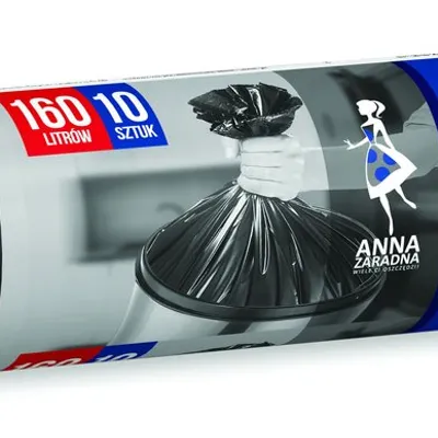 Worki Na Śmieci LDPE 160L A'10 Czarne SUPERMOCNE /Anna Zaradna