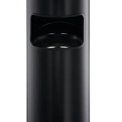 Kosz Na Smieci, Metalowy Okrągły 17 Litrowy z Popielnicą Czarny /Durable 333001