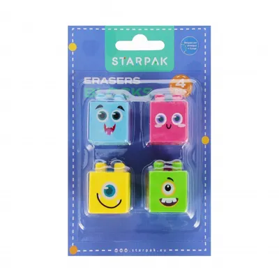 Gumka 3D Puzzle Blocks 4szt. /Starpak