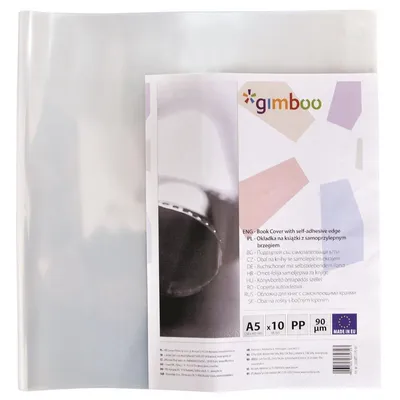 Okładka Na Książki Gimboo Z Samoprzylepnym Brzegiem 25X46Cm 10Szt. Transparentna