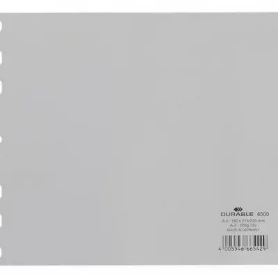 Przekładki do Segregatorów A-Z (20) PP A4 Częściowo Osłonięte Szare /Durable 650010