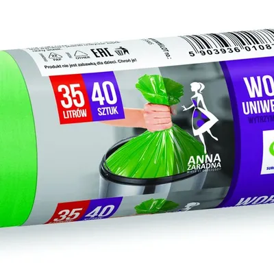 Worki Na Śmieci Uniwersalne HDPE 35L 40szt. Zielone /Anna Zaradna