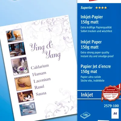 Papier Fotograficzny Superior 150g 100szt. Avery 210x297 Biały Matowy No.2579-100