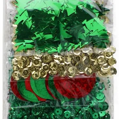 Cekiny metaliczne okrągłe mix 6 wzorów mix kolorów 30g / CRAFT WITH FUN