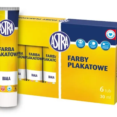Farba Plakatowa 30ml Biała /Astra