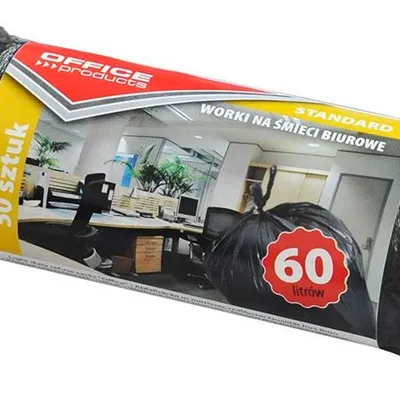 Worki Na Śmieci Biurowe Office Products Standard (Hdpe) 60L 50Szt. Czarne