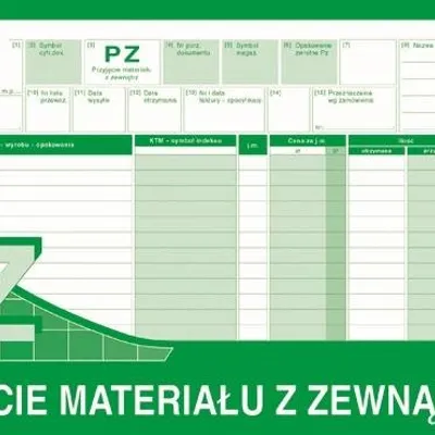 PZ Przyjęcie Materiału z Zew. 1/3 A3 Wielok. Poziom 362-2 /MiP