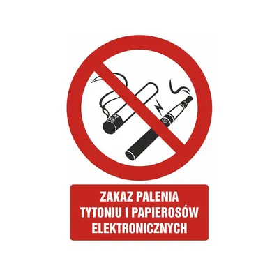 Znak TDC Zakaz Palenia Tytoniu I Papierosów Elektronicznych /TDC