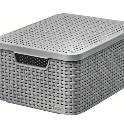 Koszyk z pokrywą Style M jasno szary 253004 / Curver