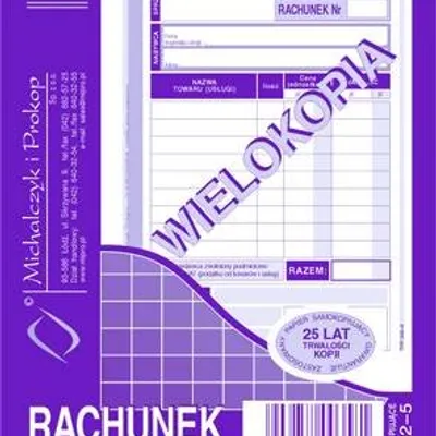Rachunek Dla Zwol. z VAT A6 Wielok. Pion 222-5 /MiP