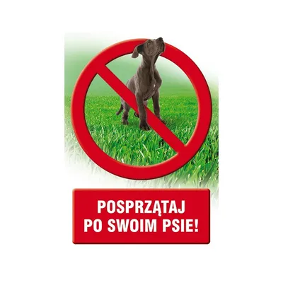 Znak TDC Posprzątaj Po Swoim Psie /TDC