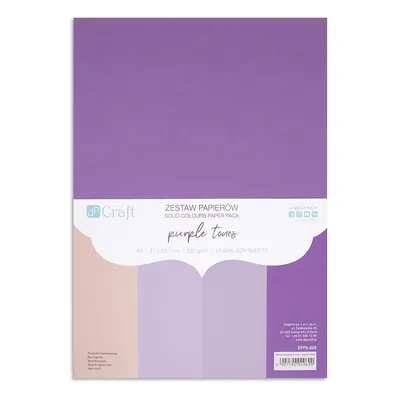 Zestaw Papierów 220G - Purple Tones A4 20 Ark. /DpCraft