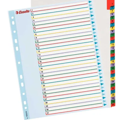 Przekładki Pap. A4 Numeryczne 1-31 Mylar Maxi 100210 /Esselte