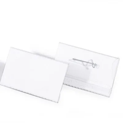 Identyfikator z Agrafką 40x75mm 100szt. Przezroczysty /Durable 800819