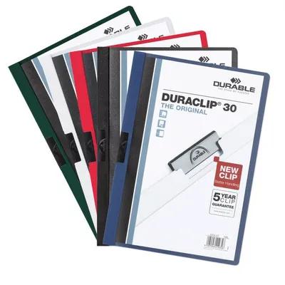 Skoroszyty z Klipem A4 PVC Duraclip 30 Kartek 5szt. Mix Kolorów /Durable 222700