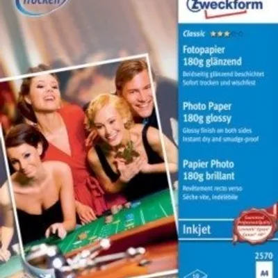 Papier Fotograficzny Obustronnie Powlekany 180g 10szt. Avery 210x297 Biały Wysokobłyszczący No.2570