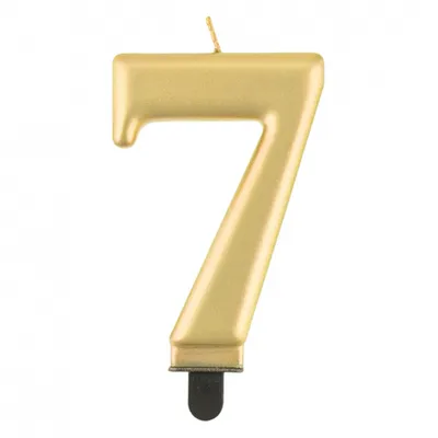 Świeczka B&C cyferka 7, metalik złota, 8,0 cm /GoDan