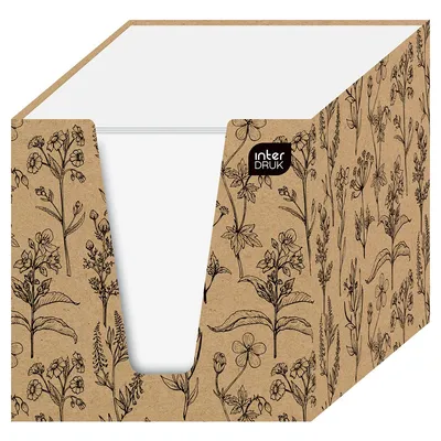 Kostka Papierowa Biała 9x9x9cm w Kubiku Kraft /Interdruk