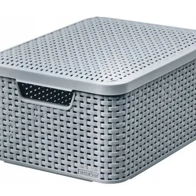 Koszyk z pokrywą Style L szary 253003 / Curver
