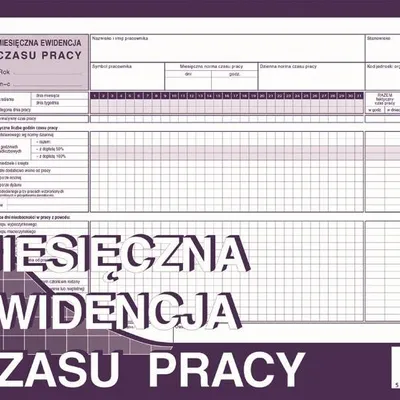 Miesięczna Ewidencja Czasu Pracy A4 Offset 526-1 /MiP