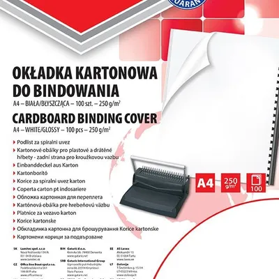 Okładki Do Bindowania Office Products Karton A4 250Gsm Błyszczące 100Szt. Białe