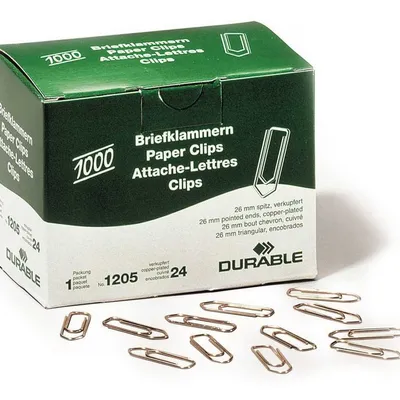 Spinacze Biurowe Miedziowane 26mm 1000szt. /Durable 120524